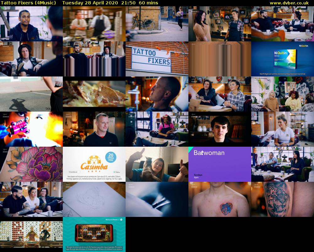 Tattoo Fixers (4Music) Tuesday 28 April 2020 21:50 - 22:50