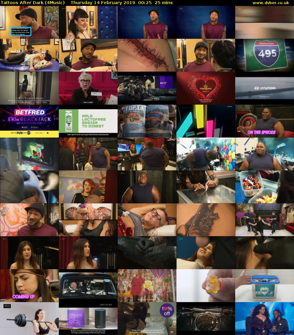 Tattoos After Dark (4Music) Thursday 14 February 2019 00:25 - 00:50