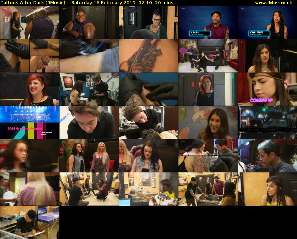 Tattoos After Dark (4Music) Saturday 16 February 2019 02:10 - 02:30