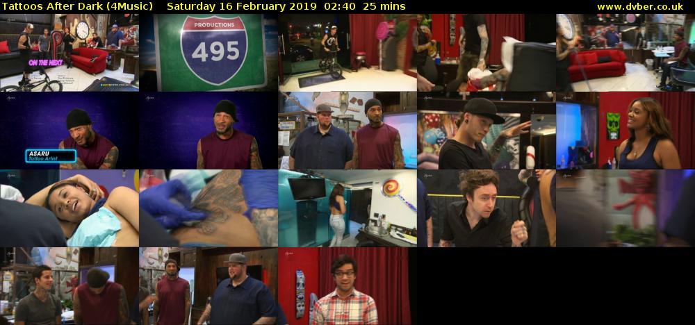 Tattoos After Dark (4Music) Saturday 16 February 2019 02:40 - 03:05
