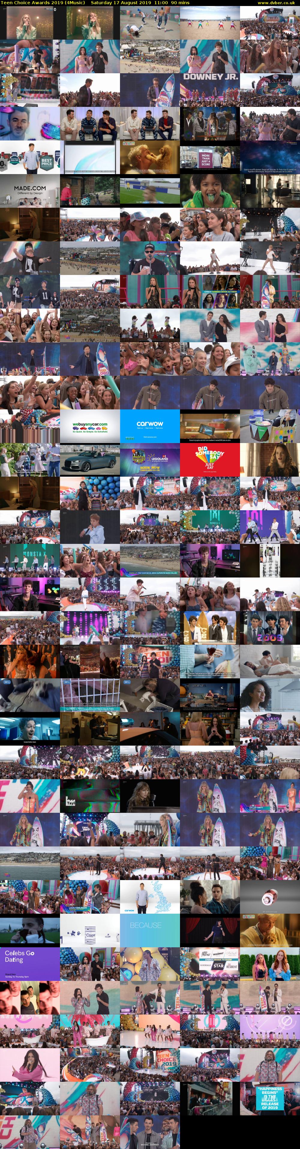 Teen Choice Awards 2019 (4Music) Saturday 17 August 2019 11:00 - 12:30