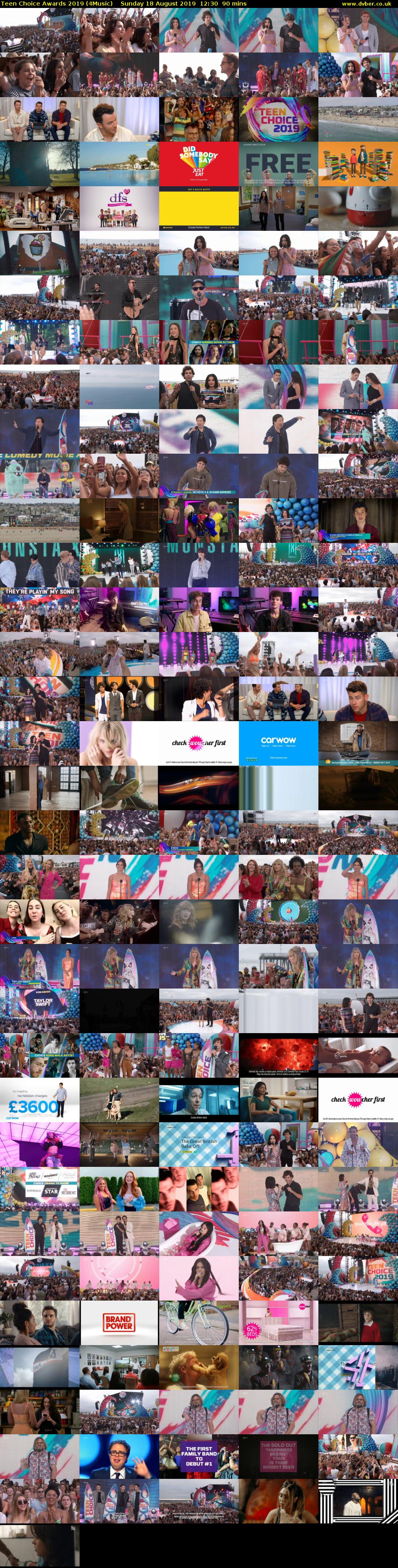 Teen Choice Awards 2019 (4Music) Sunday 18 August 2019 12:30 - 14:00