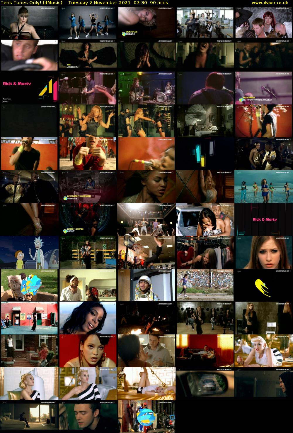 Tens Tunes Only! (4Music) Tuesday 2 November 2021 07:30 - 09:00