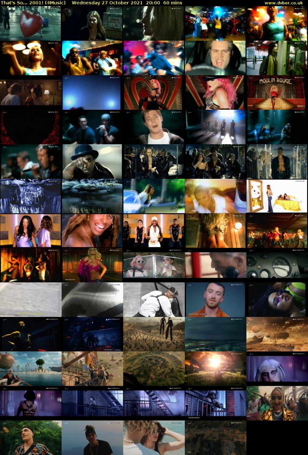 That's So... 2001! (4Music) Wednesday 27 October 2021 20:00 - 21:00