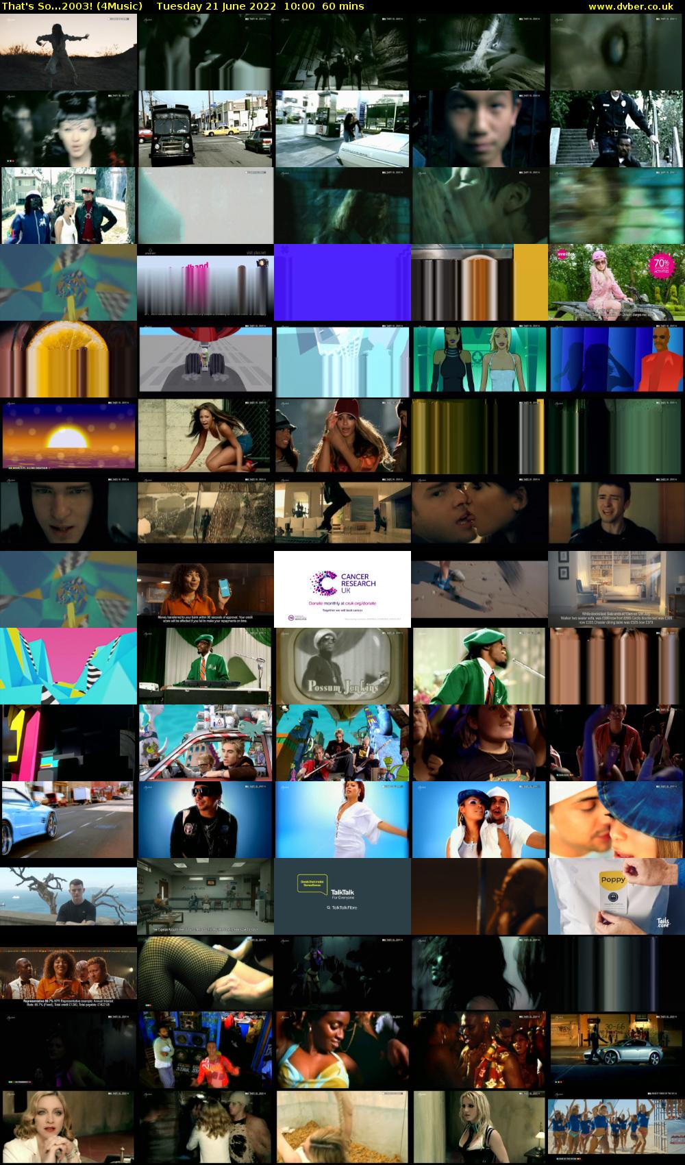 That's So...2003! (4Music) Tuesday 21 June 2022 10:00 - 11:00