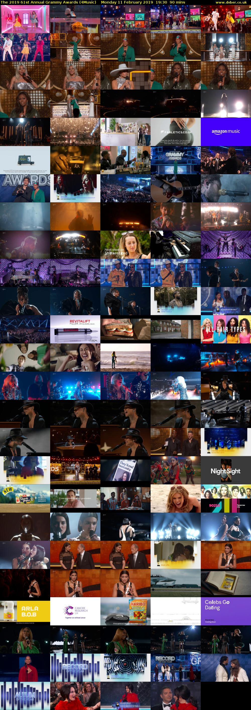 The 2019 61st Annual Grammy Awards (4Music) Monday 11 February 2019 19:30 - 21:00