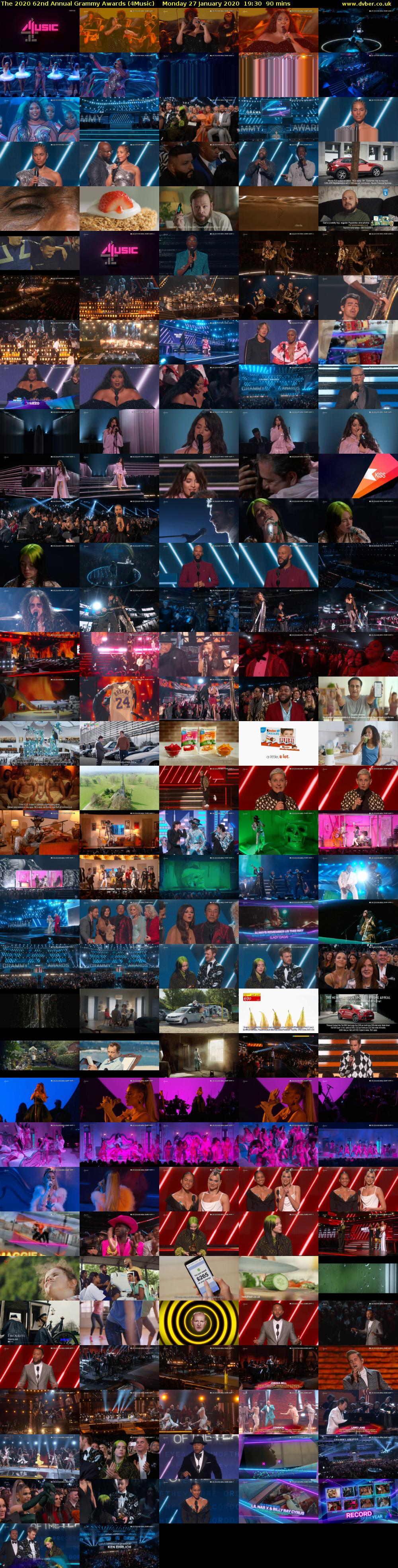 The 2020 62nd Annual Grammy Awards (4Music) Monday 27 January 2020 19:30 - 21:00