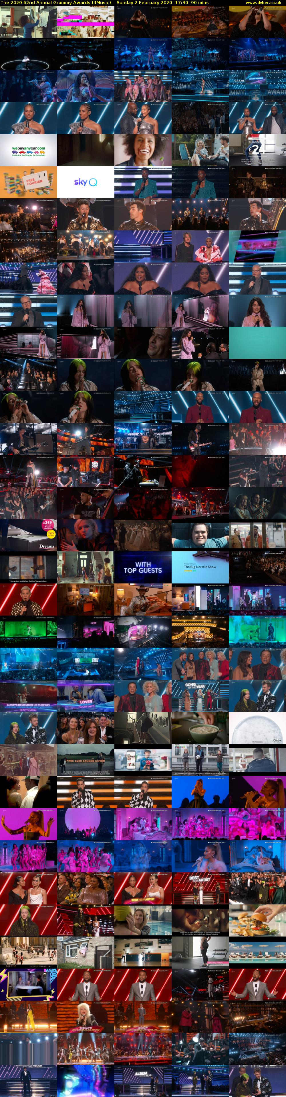 The 2020 62nd Annual Grammy Awards (4Music) Sunday 2 February 2020 17:30 - 19:00