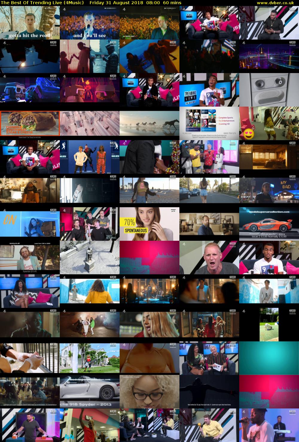The Best Of Trending Live (4Music) Friday 31 August 2018 08:00 - 09:00