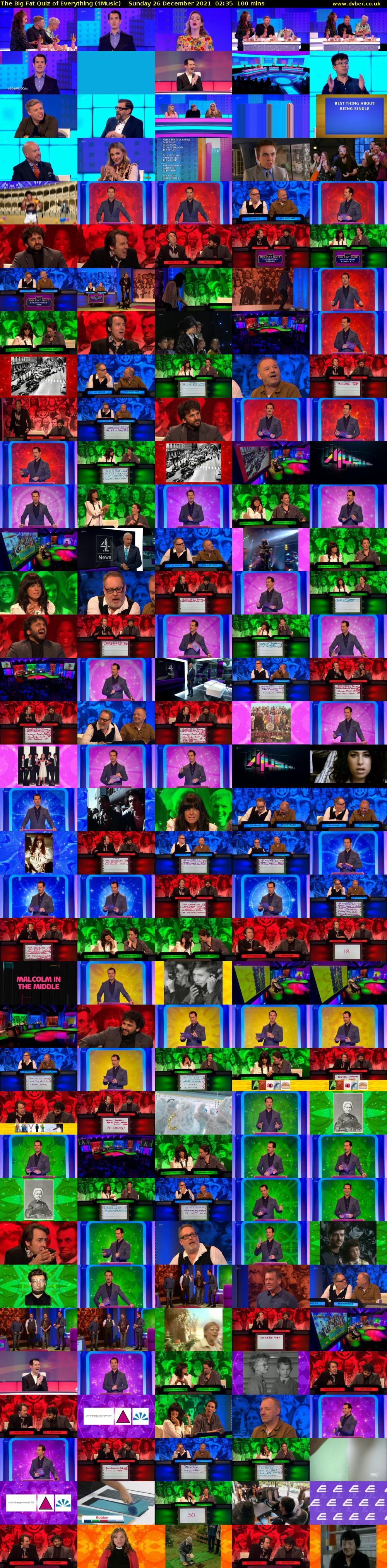 The Big Fat Quiz of Everything (4Music) Sunday 26 December 2021 02:35 - 04:15