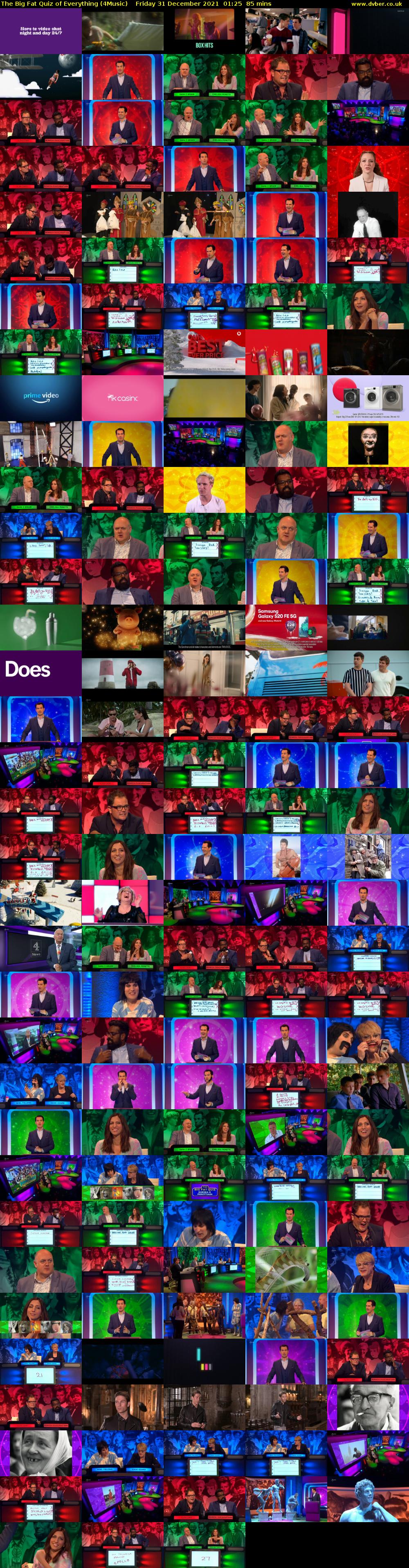 The Big Fat Quiz of Everything (4Music) Friday 31 December 2021 01:25 - 02:50