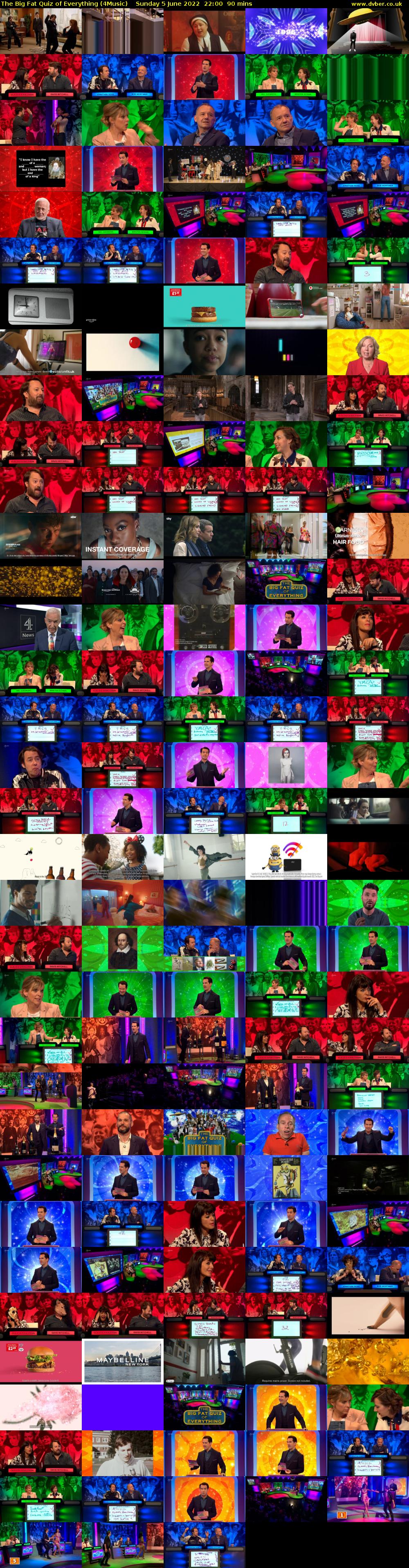 The Big Fat Quiz of Everything (4Music) Sunday 5 June 2022 22:00 - 23:30