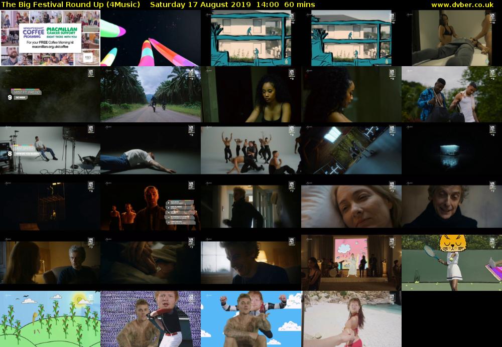 The Big Festival Round Up (4Music) Saturday 17 August 2019 14:00 - 15:00