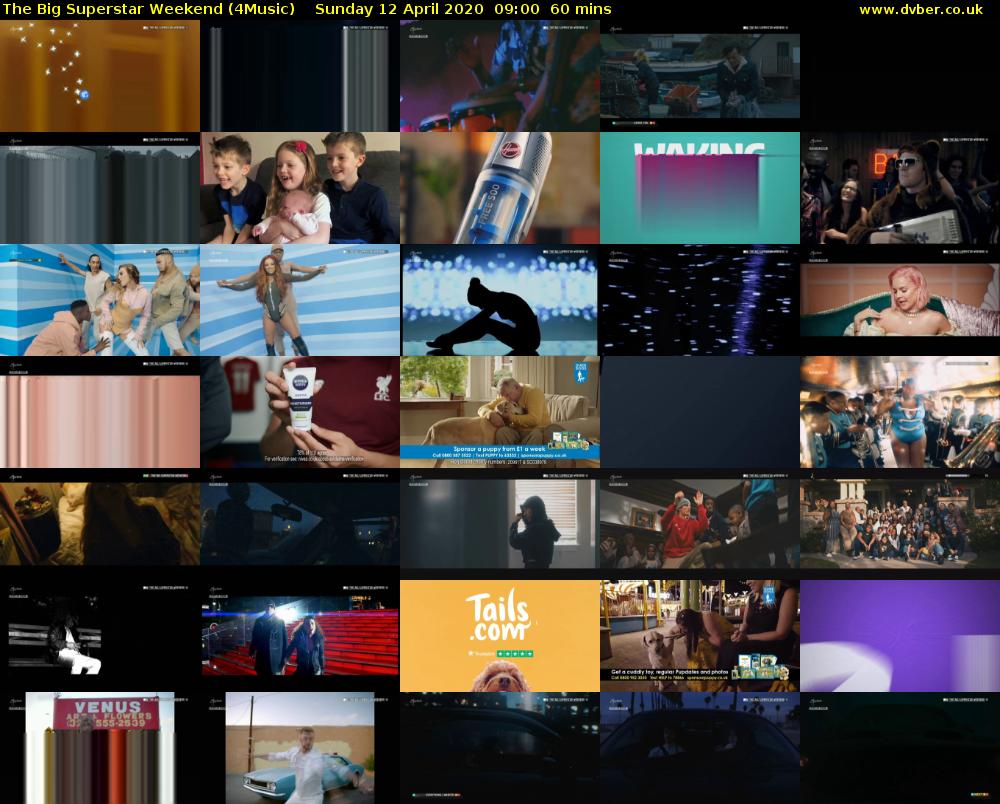 The Big Superstar Weekend (4Music) Sunday 12 April 2020 09:00 - 10:00