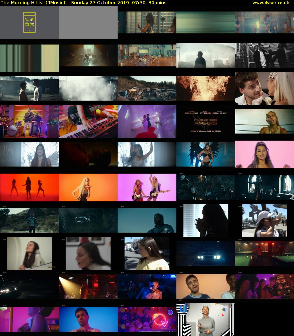 The Morning Hitlist (4Music) Sunday 27 October 2019 07:30 - 08:00