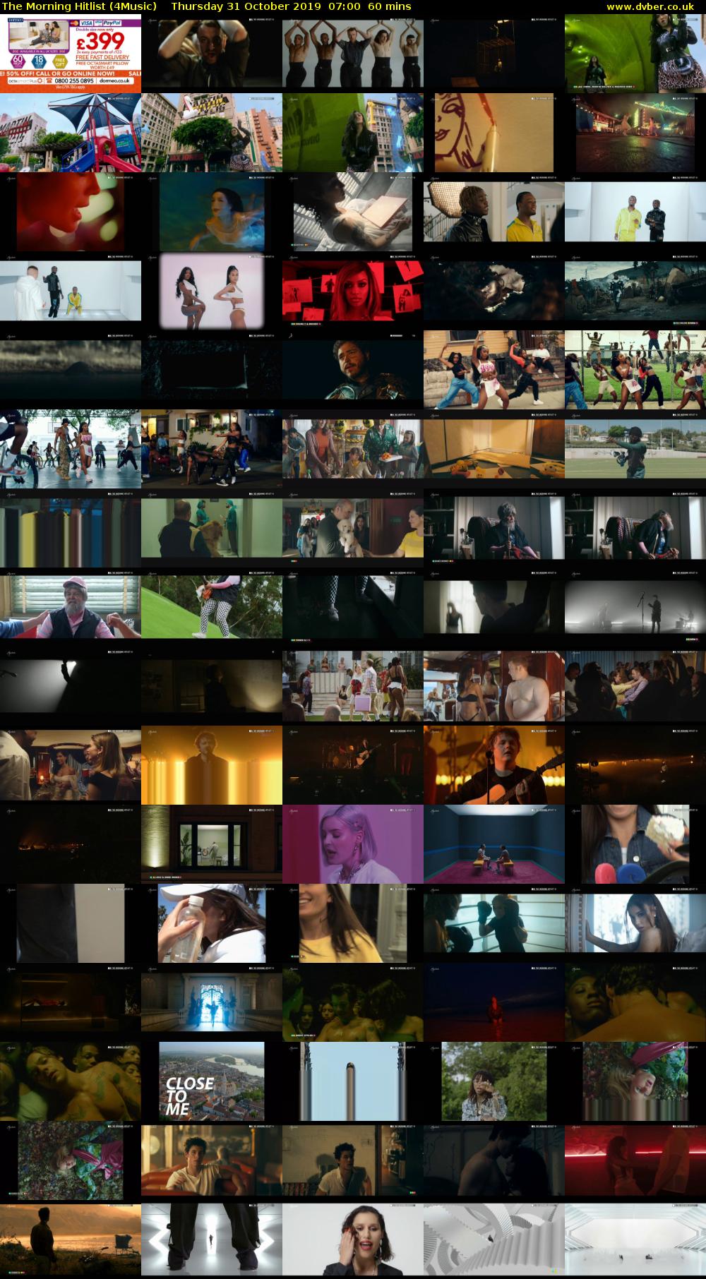 The Morning Hitlist (4Music) Thursday 31 October 2019 07:00 - 08:00