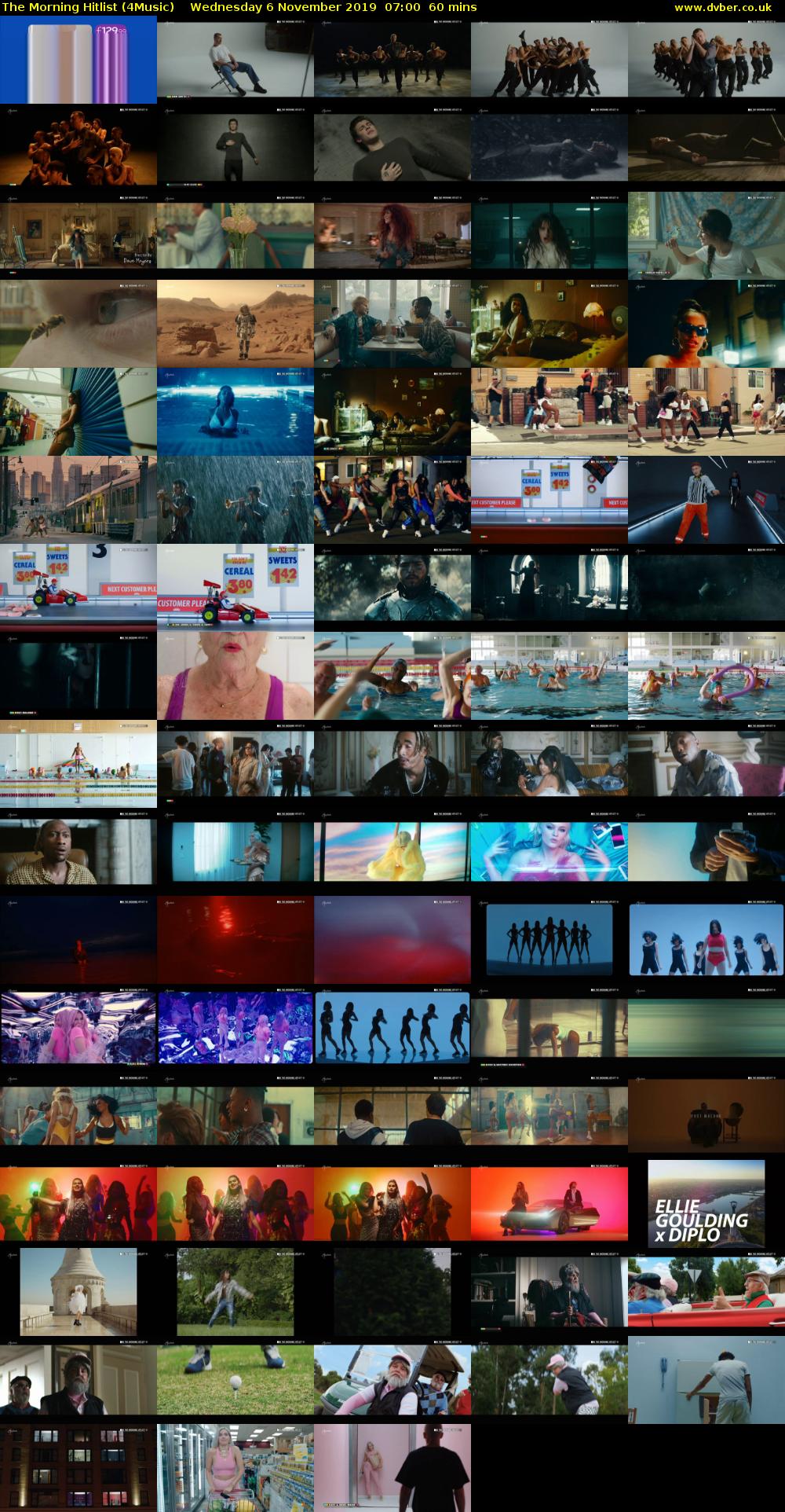 The Morning Hitlist (4Music) Wednesday 6 November 2019 07:00 - 08:00