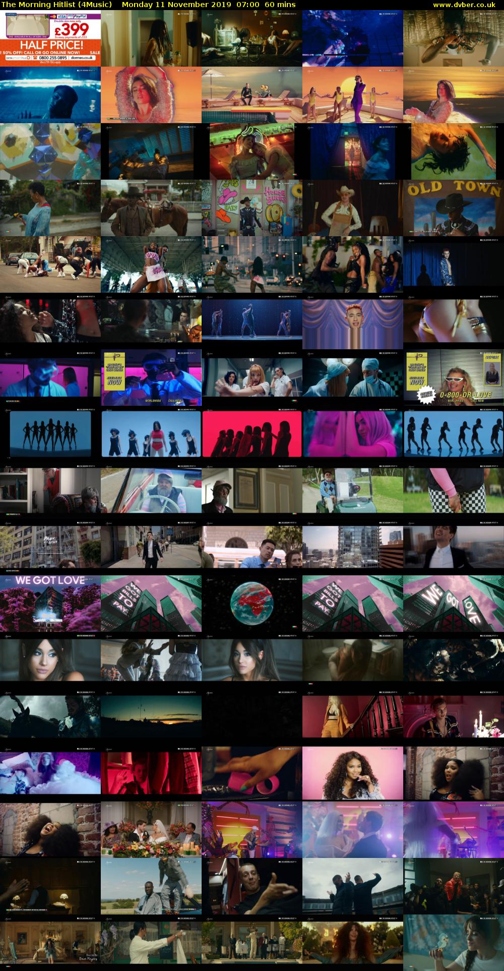 The Morning Hitlist (4Music) Monday 11 November 2019 07:00 - 08:00