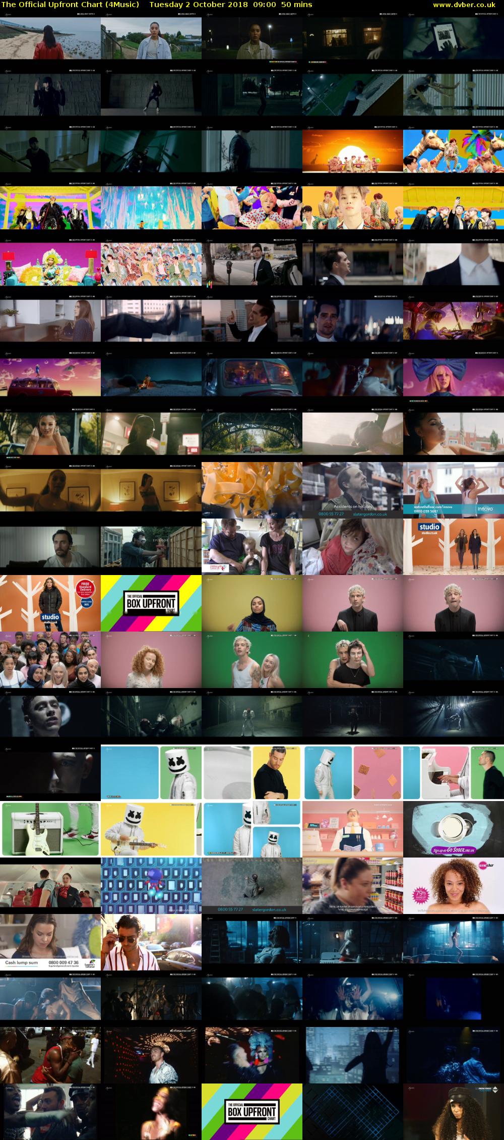 The Official Upfront Chart (4Music) Tuesday 2 October 2018 09:00 - 09:50