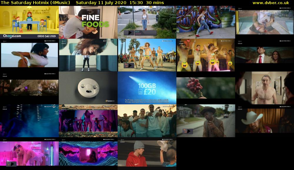 The Saturday Hotmix (4Music) Saturday 11 July 2020 15:30 - 16:00