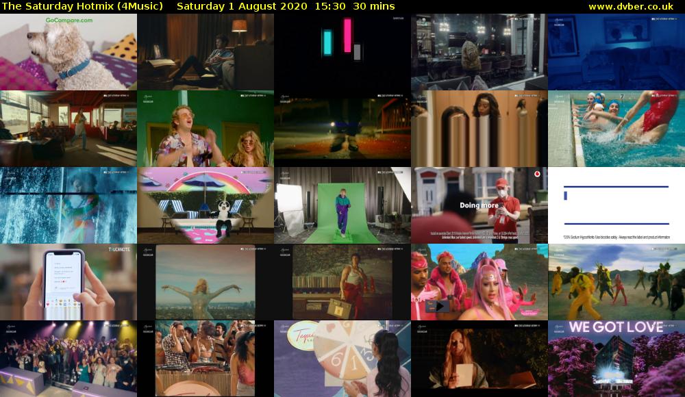 The Saturday Hotmix (4Music) Saturday 1 August 2020 15:30 - 16:00