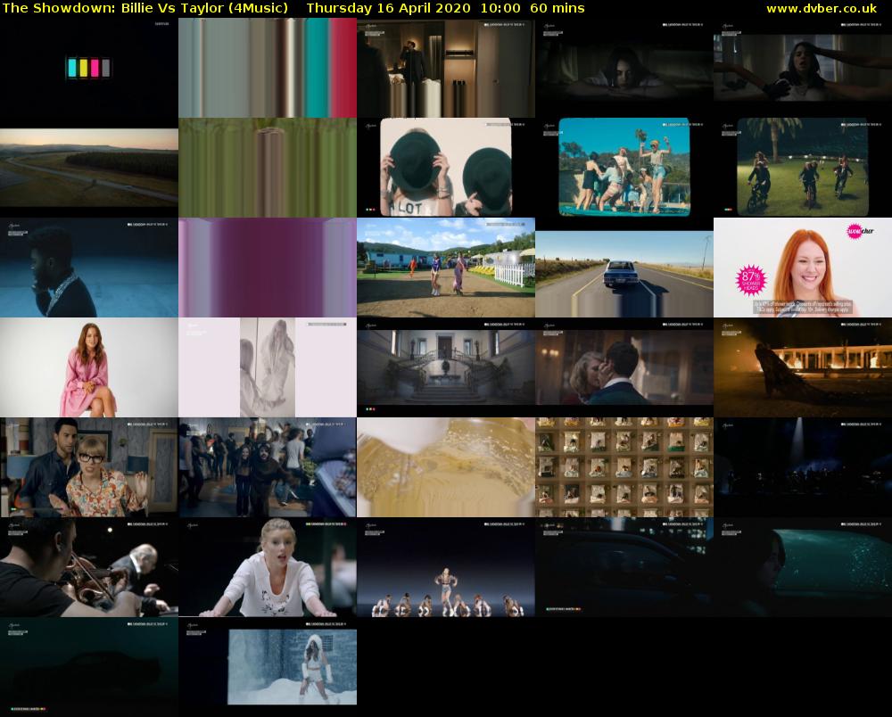The Showdown: Billie Vs Taylor (4Music) Thursday 16 April 2020 10:00 - 11:00