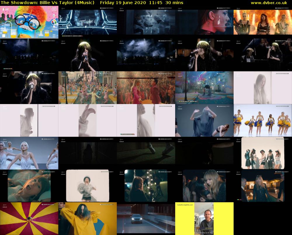 The Showdown: Billie Vs Taylor (4Music) Friday 19 June 2020 11:45 - 12:15