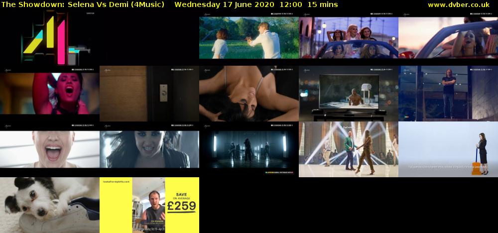 The Showdown: Selena Vs Demi (4Music) Wednesday 17 June 2020 12:00 - 12:15