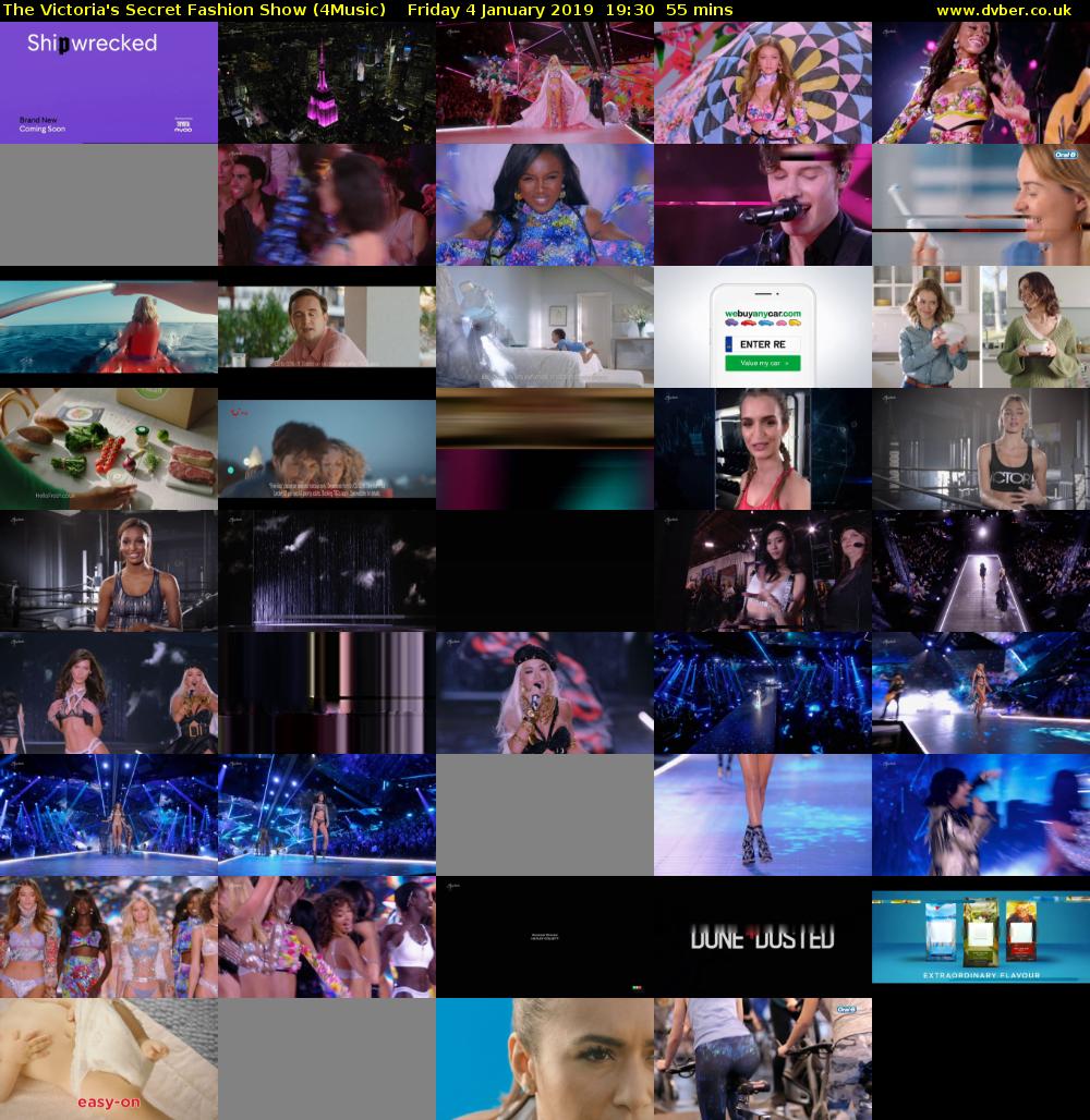 The Victoria's Secret Fashion Show (4Music) Friday 4 January 2019 19:30 - 20:25