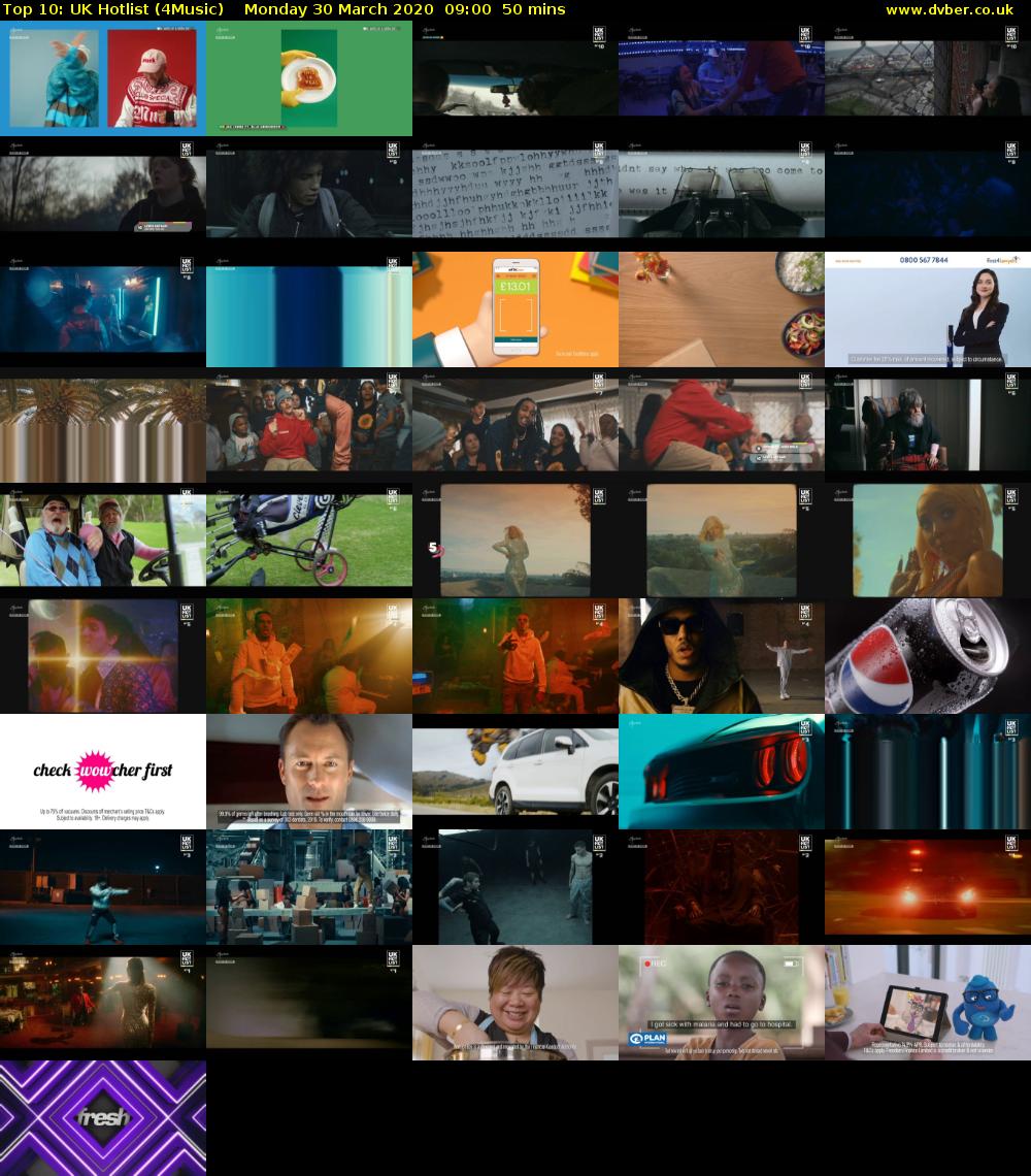 Top 10: UK Hotlist (4Music) Monday 30 March 2020 09:00 - 09:50