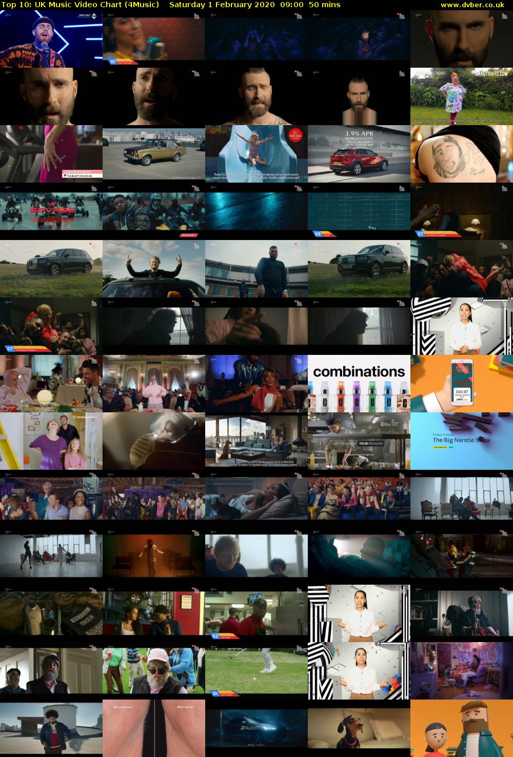 Top 10: UK Music Video Chart (4Music) Saturday 1 February 2020 09:00 - 09:50