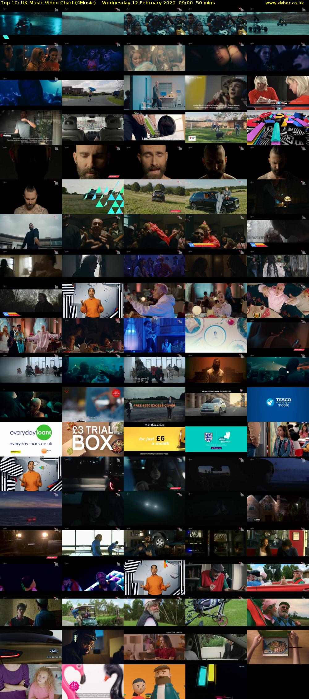 Top 10: UK Music Video Chart (4Music) Wednesday 12 February 2020 09:00 - 09:50