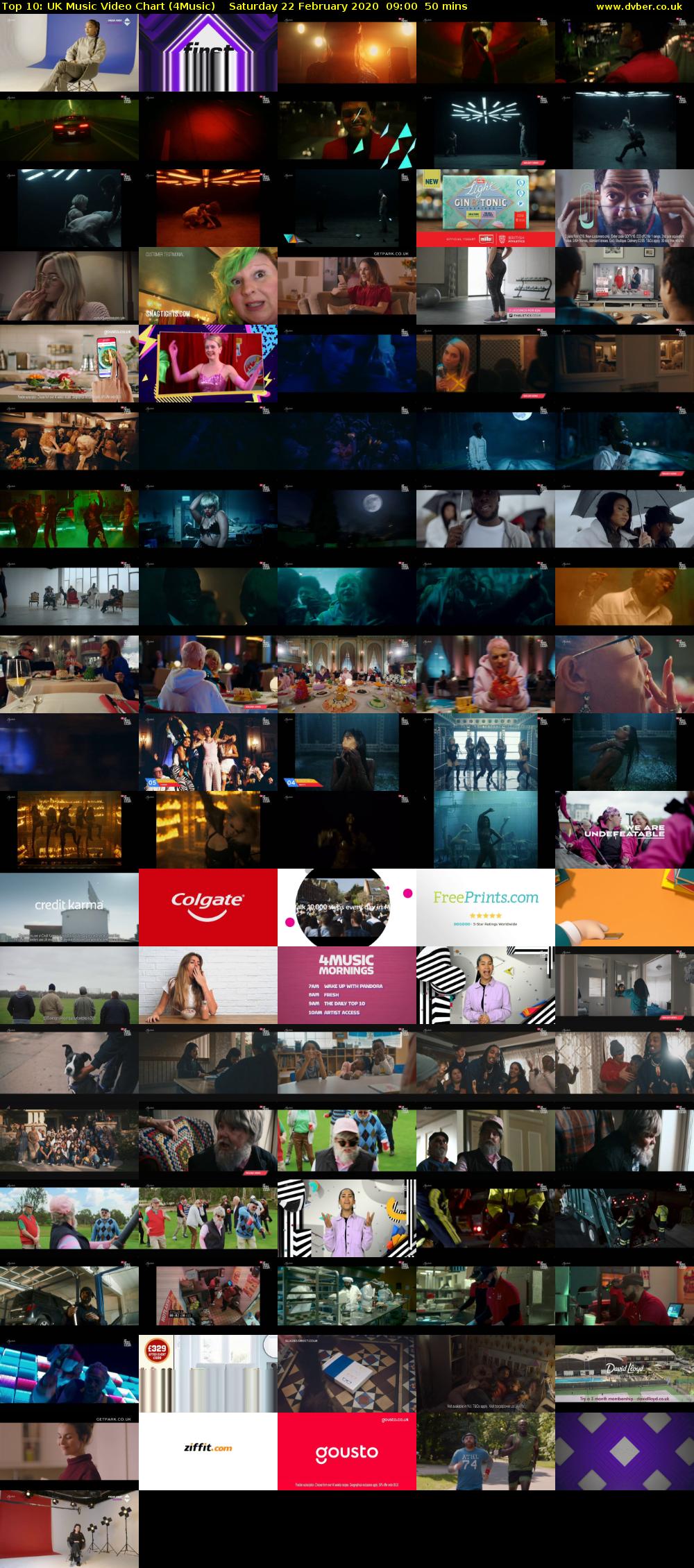 Top 10: UK Music Video Chart (4Music) Saturday 22 February 2020 09:00 - 09:50