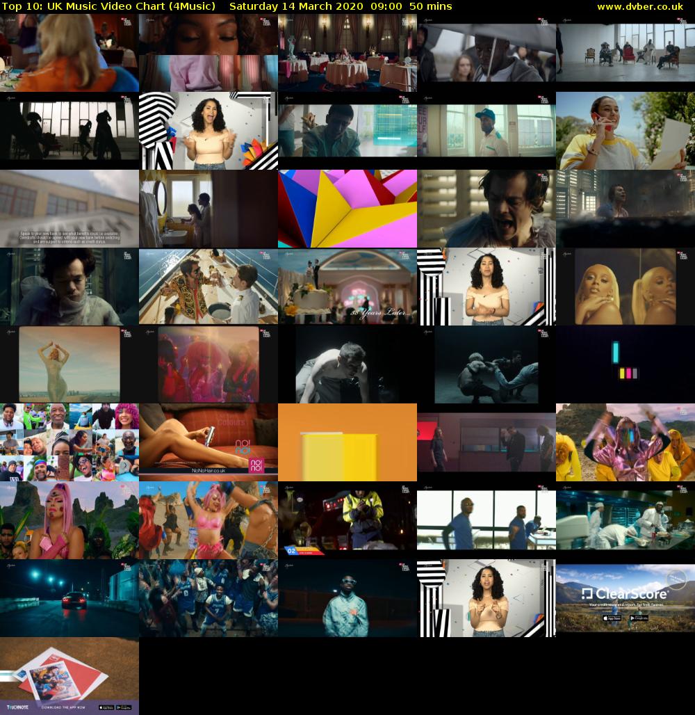 Top 10: UK Music Video Chart (4Music) Saturday 14 March 2020 09:00 - 09:50