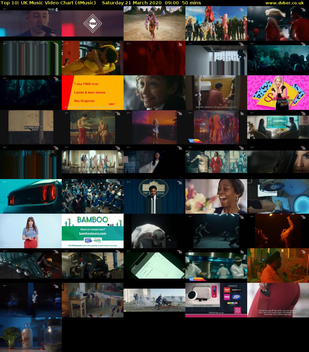 Top 10: UK Music Video Chart (4Music) Saturday 21 March 2020 09:00 - 09:50