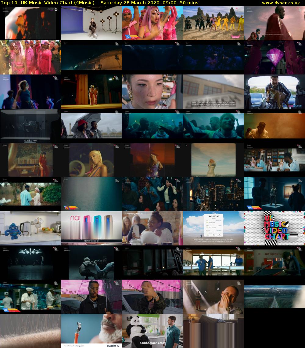 Top 10: UK Music Video Chart (4Music) Saturday 28 March 2020 09:00 - 09:50