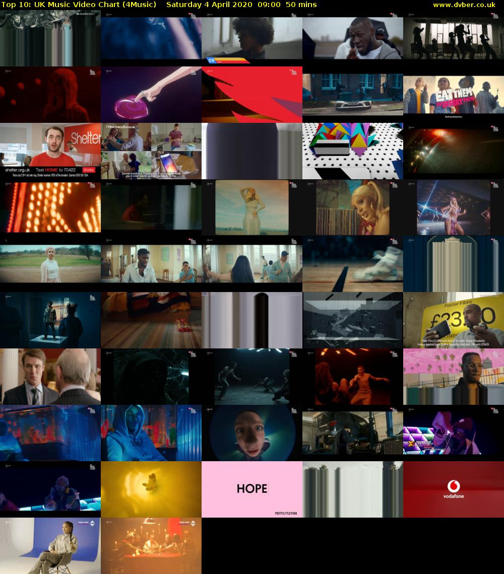 Top 10: UK Music Video Chart (4Music) Saturday 4 April 2020 09:00 - 09:50