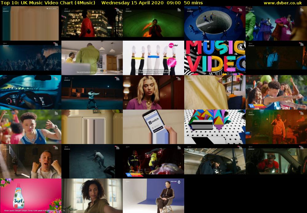 Top 10: UK Music Video Chart (4Music) Wednesday 15 April 2020 09:00 - 09:50