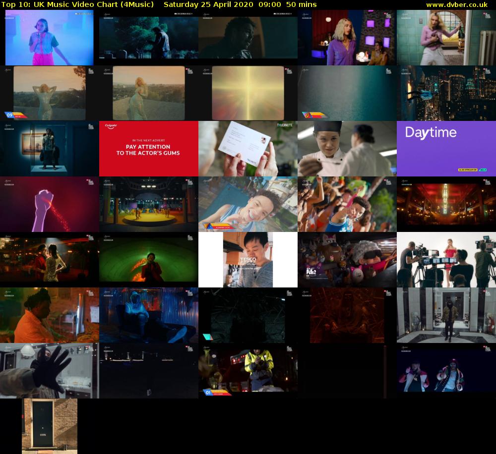 Top 10: UK Music Video Chart (4Music) Saturday 25 April 2020 09:00 - 09:50