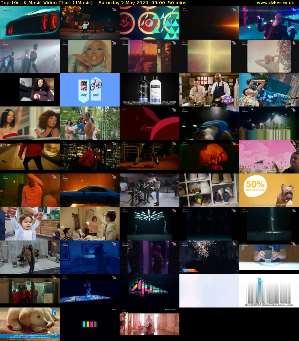 Top 10: UK Music Video Chart (4Music) Saturday 2 May 2020 09:00 - 09:50