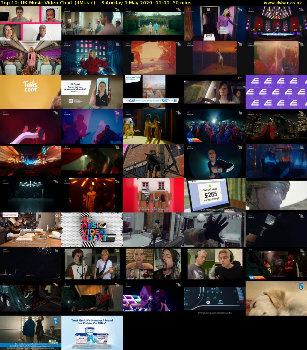 Top 10: UK Music Video Chart (4Music) Saturday 9 May 2020 09:00 - 09:50