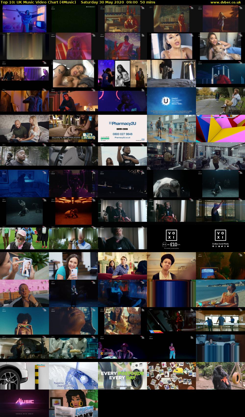 Top 10: UK Music Video Chart (4Music) Saturday 30 May 2020 09:00 - 09:50