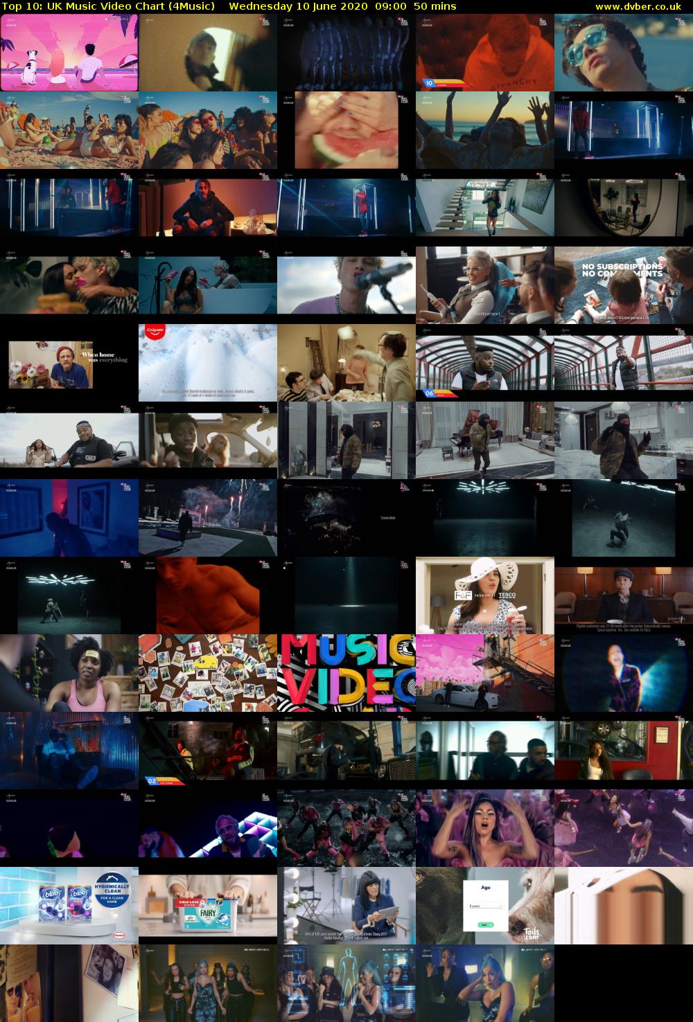 Top 10: UK Music Video Chart (4Music) Wednesday 10 June 2020 09:00 - 09:50