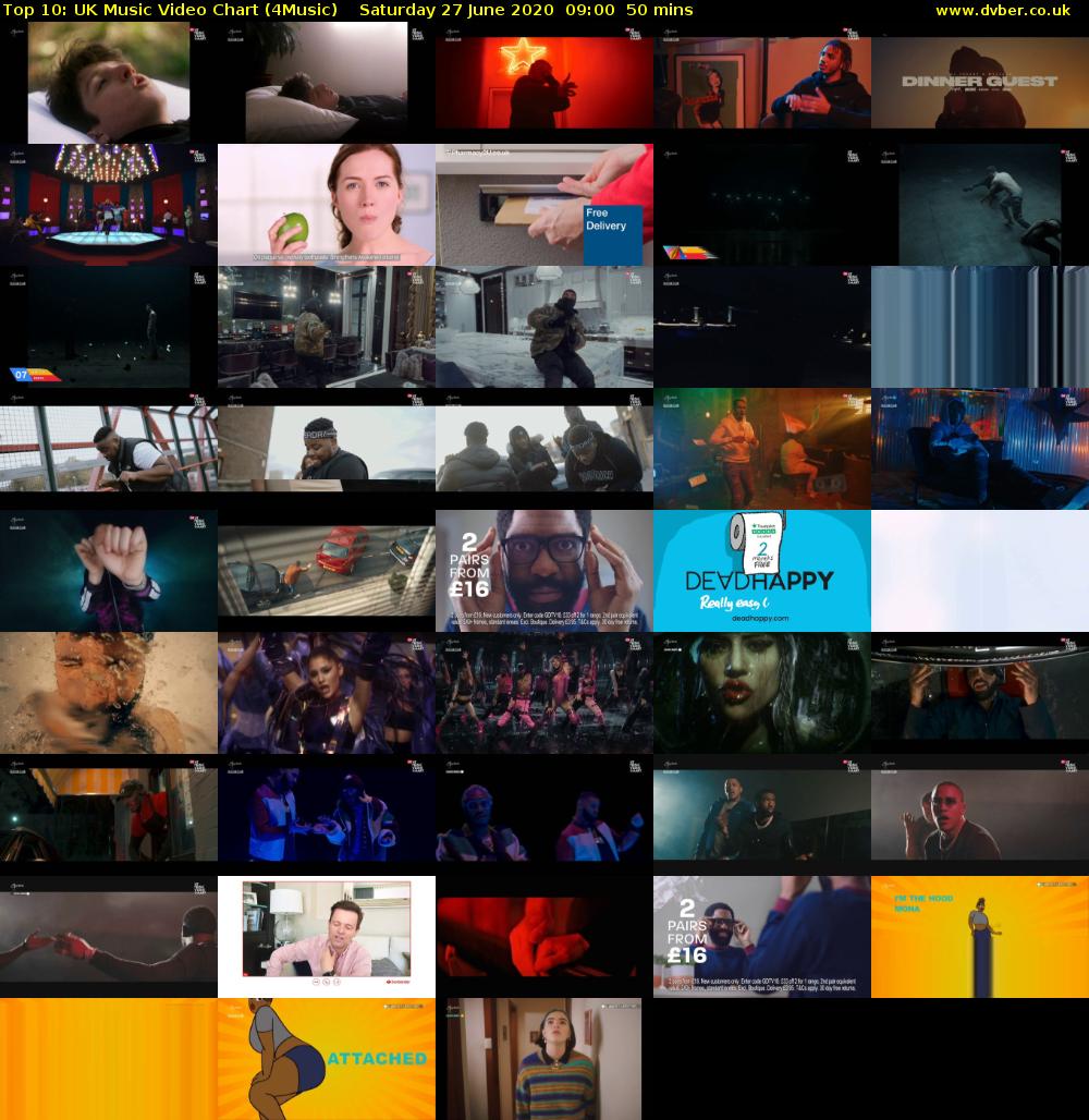Top 10: UK Music Video Chart (4Music) Saturday 27 June 2020 09:00 - 09:50