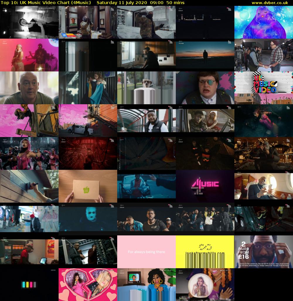 Top 10: UK Music Video Chart (4Music) Saturday 11 July 2020 09:00 - 09:50