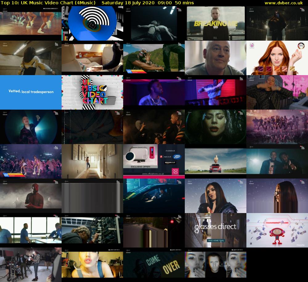 Top 10: UK Music Video Chart (4Music) Saturday 18 July 2020 09:00 - 09:50