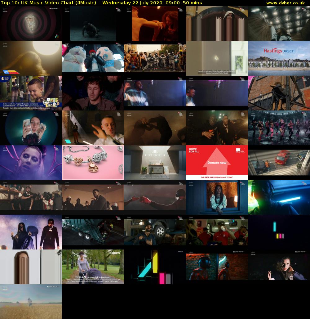 Top 10: UK Music Video Chart (4Music) Wednesday 22 July 2020 09:00 - 09:50