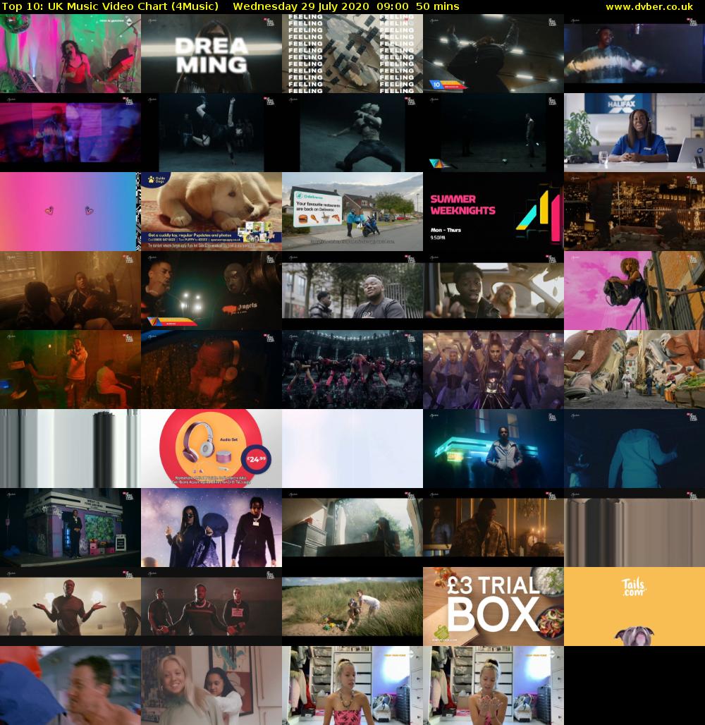 Top 10: UK Music Video Chart (4Music) Wednesday 29 July 2020 09:00 - 09:50