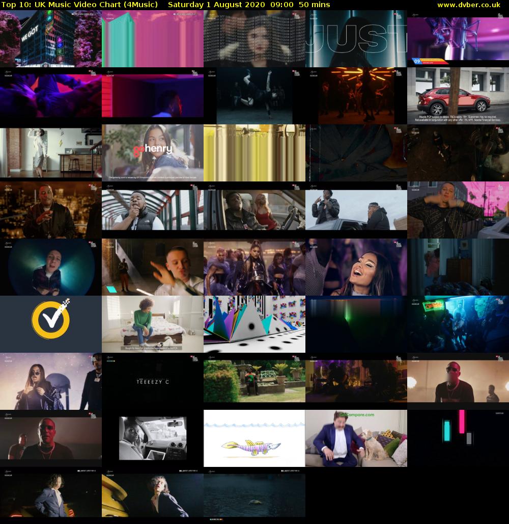 Top 10: UK Music Video Chart (4Music) Saturday 1 August 2020 09:00 - 09:50