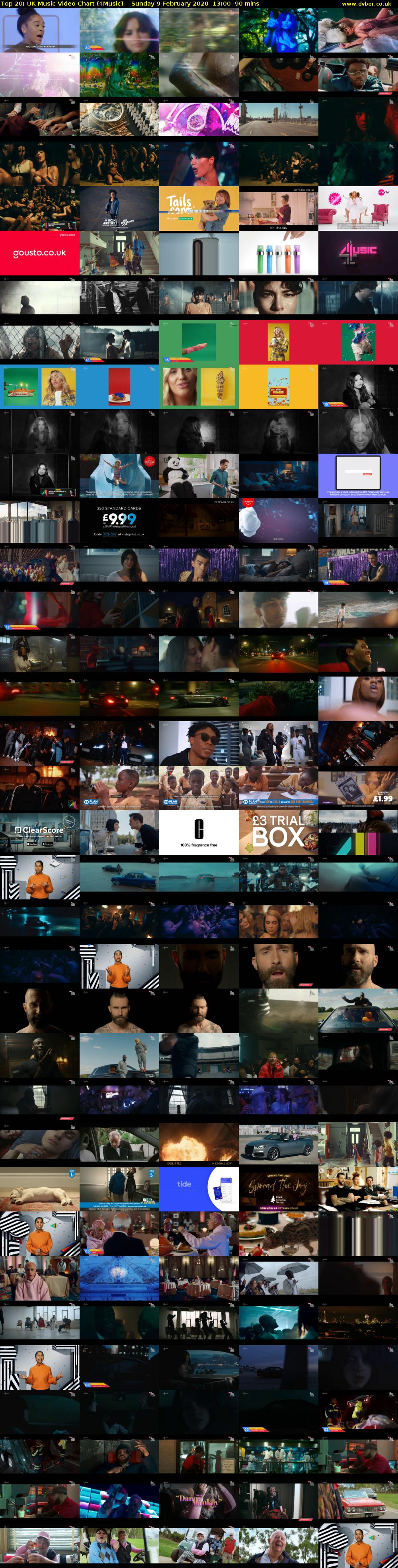 Top 20: UK Music Video Chart (4Music) Sunday 9 February 2020 13:00 - 14:30